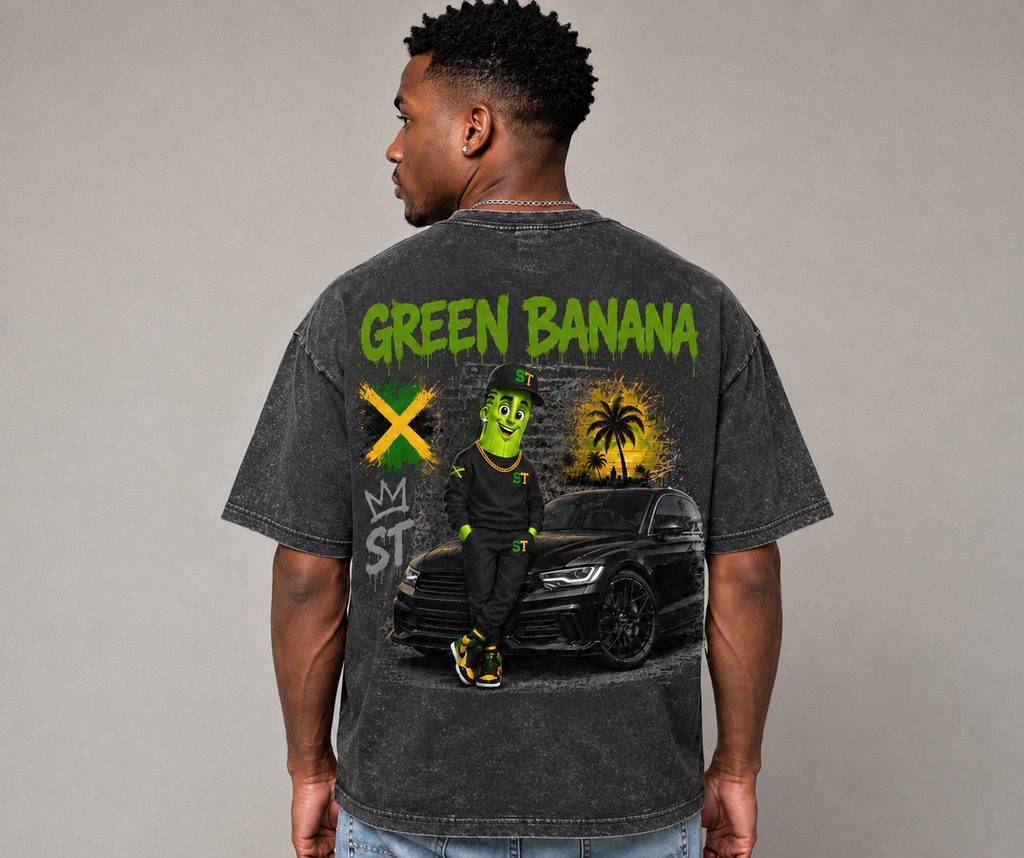 Green Banana Acid Washed  Tee