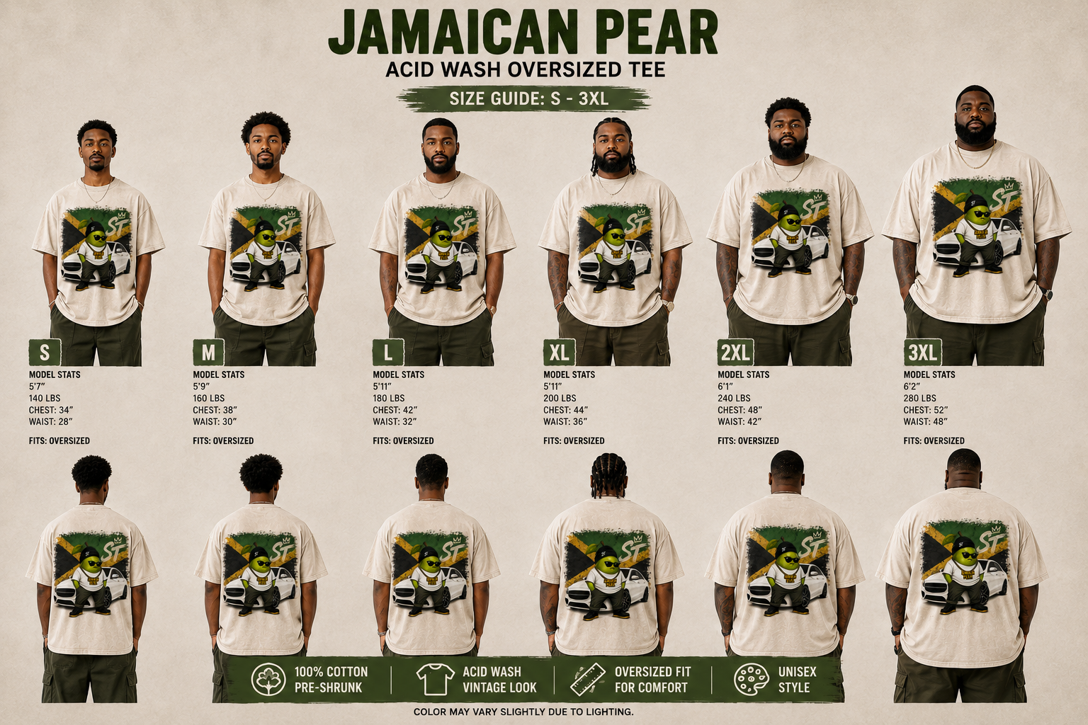 Jamaican Pear Acid washed shirt